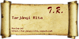 Tarjányi Rita névjegykártya
