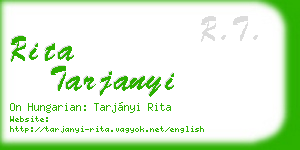 rita tarjanyi business card