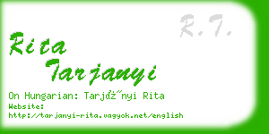 rita tarjanyi business card